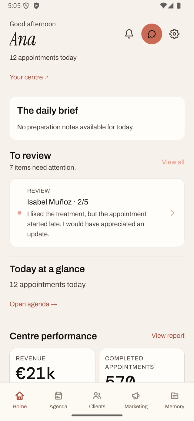 krinIA app with appointments and open decisions